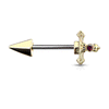 Ruby Dagger Nipple Barbell Ring with Gold Plating