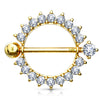 Sunburst Nipple Ring in 14K Yellow Gold