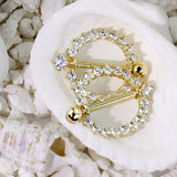 Sunburst Nipple Ring in 14K Yellow Gold - Nipple Ring. Navel Rings Australia.