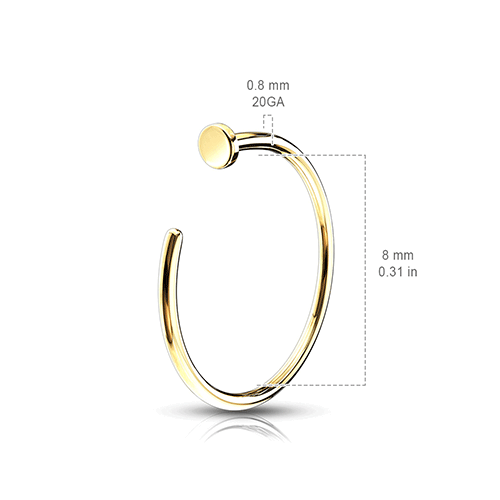 Hoop Nose Ring in 14K White Gold