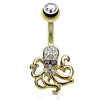 Nusa Dua Octopus Navel Ring with Gold Plating