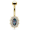 Regal Relics Opal Belly Bar with Gold Plating