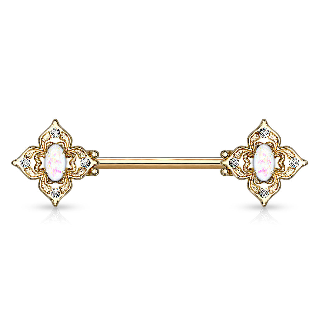 Opal Dusk Nipple Jewellery with Gold Plating - Nipple Ring. Navel Rings Australia.