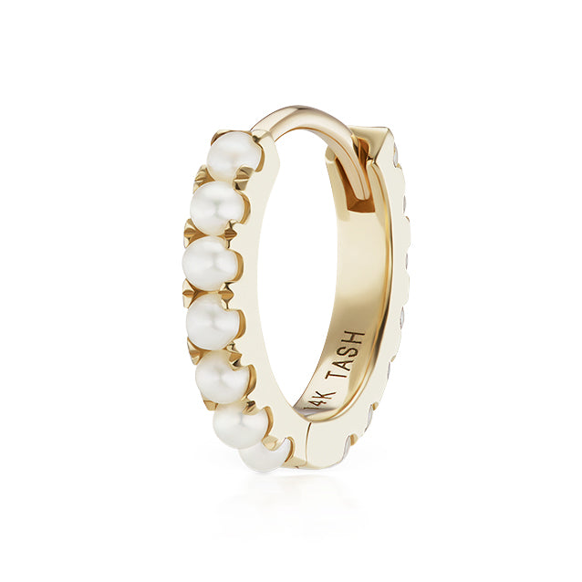 Eternity Pearl Earring by Maria Tash in Yellow Gold - Earring. Navel Rings Australia.
