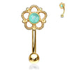 16g Petite Eleanor Reverse Navel Ring with Yellow Gold Plating