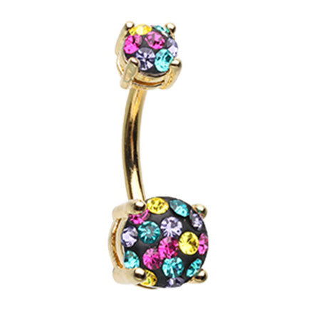 Motleys™ Pixie Dust Belly Bar in Gold - Basic Curved Barbell. Navel Rings Australia.