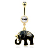 Elephant Totem Belly Ring with Gold Plating