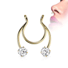 Septum Piercing Clip-on Body Jewellery with Gold Plating