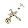 Crystal Cross Body Jewellery with Gold Plating. Labret, Monroe, Tragus and Cartilage Earrings.