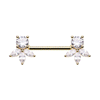 Jewelled Floret Nipple Bar with Gold Plating