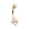 Clé Antique Key Belly Ring with Gold Plating