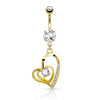 Lovers Contour Fusion Belly Bar with Gold Plating