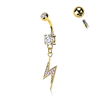 Crystallised Thunder Bolt Belly Dangle with Yellow Gold Plating