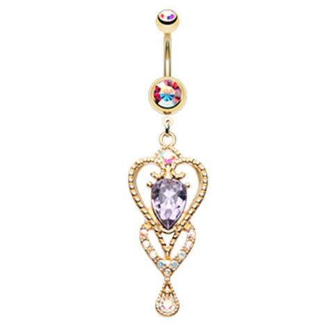 Soigné Heart Belly Dangle - Dangling Belly Ring. Navel Rings Australia.