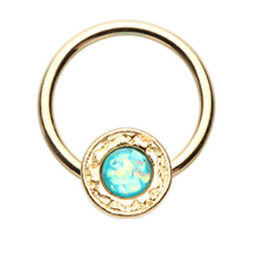 Shativa Ancient Golden Opal Shield Captive Belly Rings - Captive Belly Ring. Navel Rings Australia.