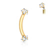 16g Petite Internally Threaded Star Navel Ring with Gold Plating