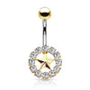 Kaleidoscope Star Navel Jewellery with Gold Plating