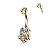 Uvelia Flat Disc Internally Threaded Belly Bar with Gold Plating