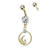 Alla Luna Belly Button Dangle with Gold Plating