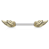 Heavenly Angel Wings Nipple Ring with Gold Plating
