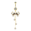 Polka Dot Party Bow Belly Ring in Gold