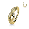 Medusa Snake Earring Clicker with Gold Plating. Tragus and Cartilage Jewellery.