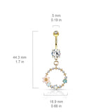 Hoola Matrix Belly Dangle with Rose Gold Plating - Dangling Belly Ring. Navel Rings Australia.