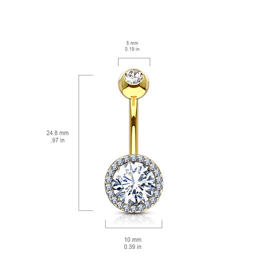 Jojo Halo Belly Bar - Basic Curved Barbell. Navel Rings Australia.