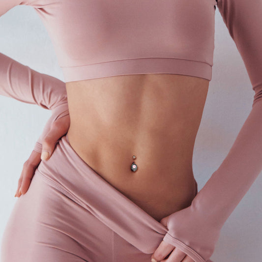 Mimi Pink Tribal Belly Bar - Fixed (non-dangle) Belly Bar. Navel Rings Australia.