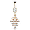 Bordeaux Grape Vine Navel Ring with Rose Gold Plating