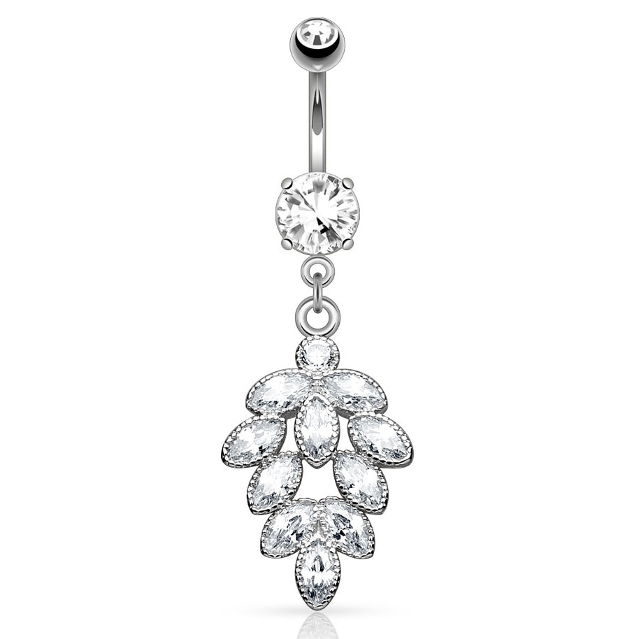 Bordeaux Grape Vine Belly Ring - Dangling Belly Ring. Navel Rings Australia.