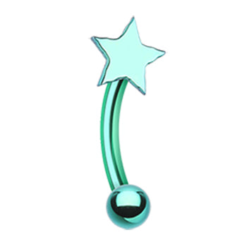 16g Petite Metallic Stars Reverse Belly Bar - Reverse Top Down Belly Ring. Navel Rings Australia.