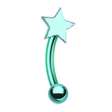 16g Petite Metallic Stars Reverse Belly Bar - Reverse Top Down Belly Ring. Navel Rings Australia.