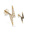 Lightning Bolt Diamond Earring by Maria Tash in 14K Gold. Flat Stud.