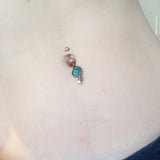 Hawaiian Opala Vintage Belly Button Bar - Dangling Belly Ring. Navel Rings Australia.