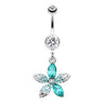 Leilani Hawaiian Blossom Belly Bar - Dangling Belly Ring. Navel Rings Australia.