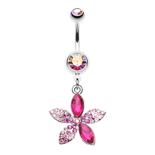 Leilani Hawaiian Blossom Belly Bar - Dangling Belly Ring. Navel Rings Australia.