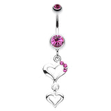Kindred Spirits Heart Belly Ring - Dangling Belly Ring. Navel Rings Australia.