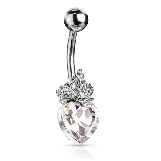 Love is King Belly Bar - Fixed (non-dangle) Belly Bar. Navel Rings Australia.