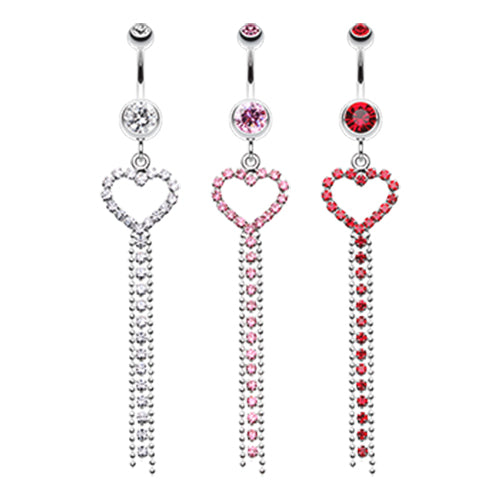 Heart Drape Belly Piercing - Dangling Belly Ring. Navel Rings Australia.