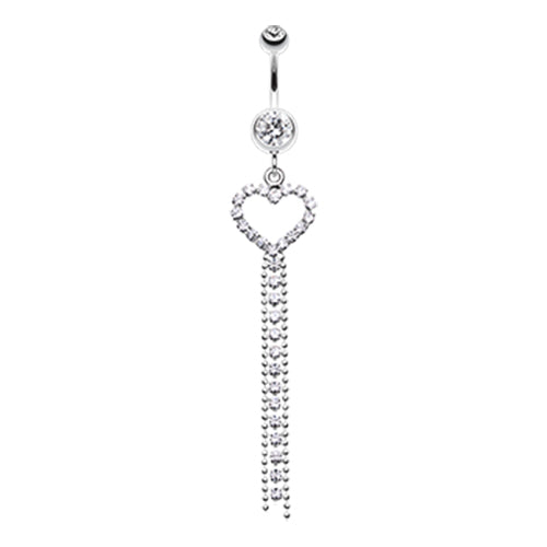 Heart Drape Belly Piercing - Dangling Belly Ring. Navel Rings Australia.
