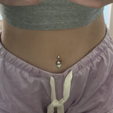 Mini Heart Dangly Navel Bar - Dangling Belly Ring. Navel Rings Australia.