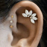 Threaded Heart Earring by Maria Tash in 14K Rose Gold. Flat Stud. - Earring. Navel Rings Australia.