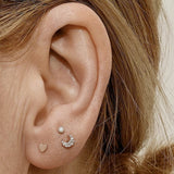 Threaded Heart Earring by Maria Tash in 14K Rose Gold. Flat Stud. - Earring. Navel Rings Australia.