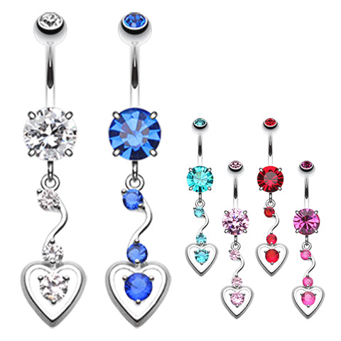 My Sweet Heart Belly Dangle - Dangling Belly Ring. Navel Rings Australia.