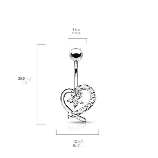Lost in Love Belly Bar with Rose Gold Plating - Fixed (non-dangle) Belly Bar. Navel Rings Australia.