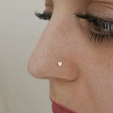 Threaded Heart Earring by Maria Tash in 14K Rose Gold. Flat Stud. - Earring. Navel Rings Australia.