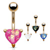 Solitaire Romeo Opal Belly Rings with Rose Gold Plating