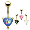 Solitaire Romeo Opal Belly Rings with Gold Plating