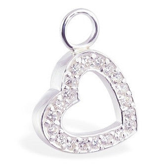 TummyToys® CZ Open Heart Charm - TummyToys® Swinger Charm. Navel Rings Australia.
